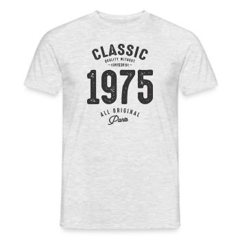Classic 1975 - 48th Birthday Vintage Born 1975 - Men's T-Shirt - heather grey - Front - AI Model Male 178 dark (178cm)