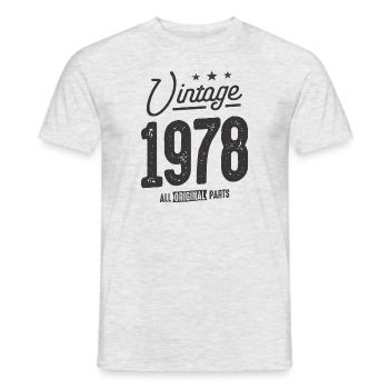 Vintage 1978 - 45th Birthday Classic Born 1978 - Men's T-Shirt - heather grey - Front - AI Model Male 178 dark (178cm)