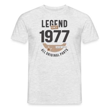 Legend Since 1977 46 birthday - Men's T-Shirt - heather grey - Front - AI Model Male 178 dark (178cm)