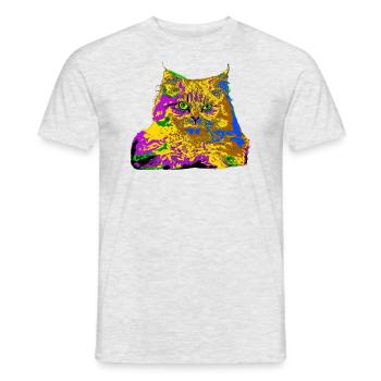 Bunte Katze - Männer T-Shirt - Grau meliert - Vorne - AI Model Male 178 dark (178cm)