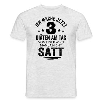 Ich mache jetzt 3 Diäten am Tag - Männer T-Shirt - Grau meliert - Vorne - AI Model Male 178 dark (178cm)