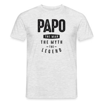 Papo The Man The Myth The Legend - Grandpa - Men's T-Shirt - heather grey - Front - AI Model Male 178 dark (178cm)