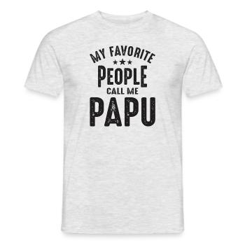 My Favorite People Call Me Papu - Grandpa - Men's T-Shirt - heather grey - Front - AI Model Male 178 dark (178cm)