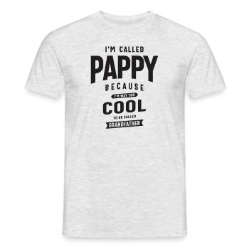 Ich werde Pappy genannt, weil ich viel zu cool bin - Männer T-Shirt - Grau meliert - Vorne - AI Model Male 178 dark (178cm)