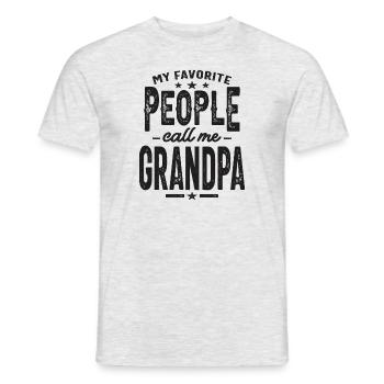 Meine Lieblingsleute nennen mich Opa - Männer T-Shirt - Grau meliert - Vorne - AI Model Male 178 dark (178cm)