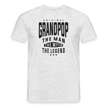 Grandpop L’homme Le mythe La légende - T-shirt homme - gris chiné - Devant - AI Model Male 178 dark (178cm)