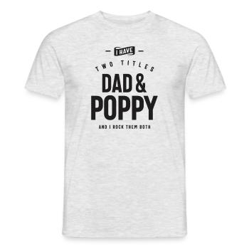 Papa & Poppy - Doublez les titres, doublez le plaisir - T-shirt homme - gris chiné - Devant - AI Model Male 178 dark (178cm)