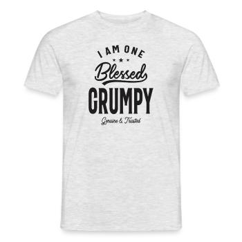 B Grumpy Dad/Grandpa - Men's T-Shirt - heather grey - Front - AI Model Male 178 dark (178cm)
