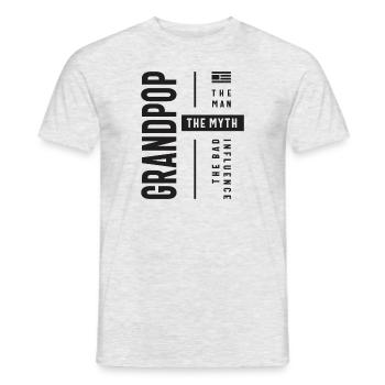 Grandpop L’homme Le mythe La mauvaise influence - T-shirt homme - gris chiné - Devant - AI Model Male 178 dark (178cm)