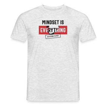 L’état d’ positif, l’attitude est la clé - T-shirt homme - gris chiné - Devant - AI Model Male 178 dark (178cm)