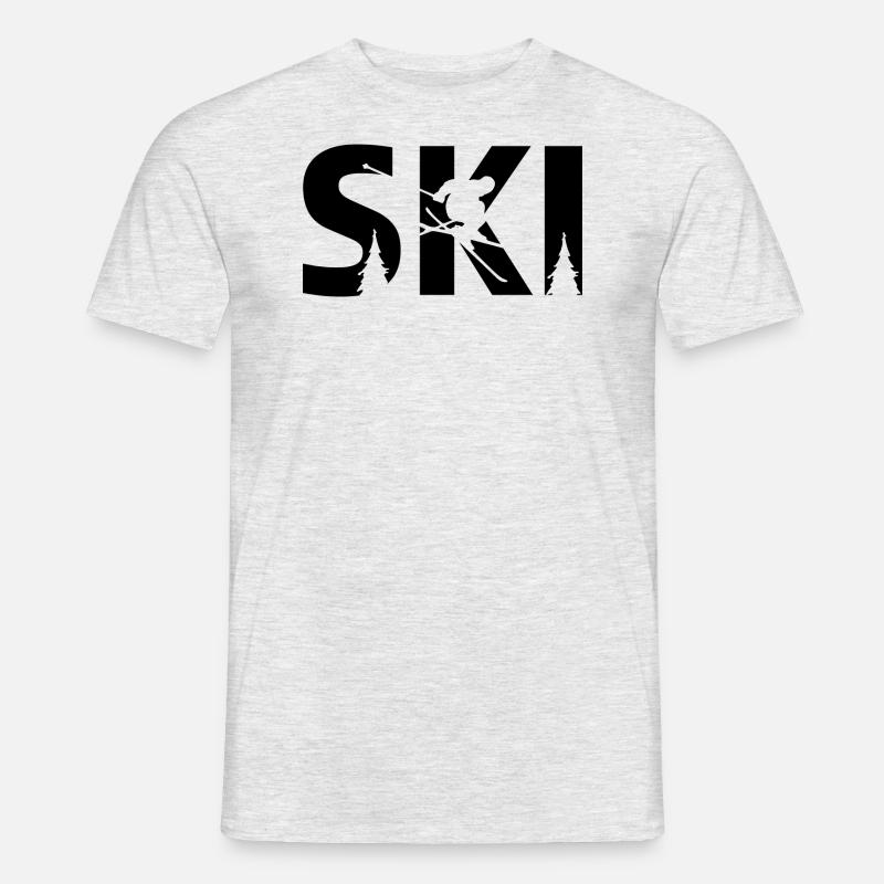 SKI - Männer T-Shirt - Grau meliert