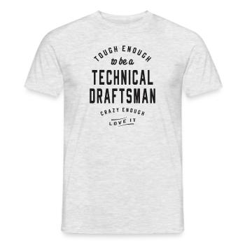 Tough & Crazy - Technical Draftsman - Men's T-Shirt - heather grey - Front - AI Model Male 178 dark (178cm)