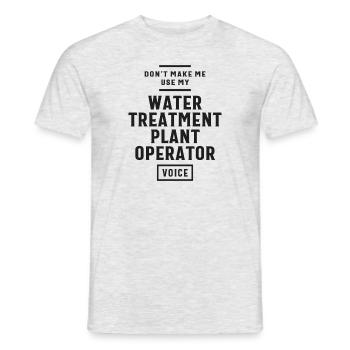 Voix de l’opérateur de l’usine de traitement de l’eau - T-shirt homme - gris chiné - Devant - AI Model Male 178 dark (178cm)