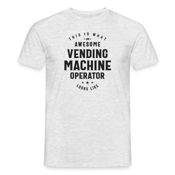 Awesome Vending Machine Operator - Men's T-Shirt - heather grey - Front - AI Model Male 178 dark (178cm)