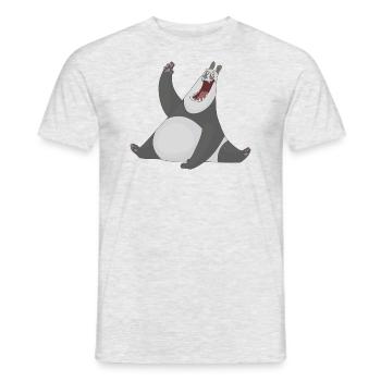 Cute Panda Drawing - Men's T-Shirt - heather grey - Front - AI Model Male 178 dark (178cm)