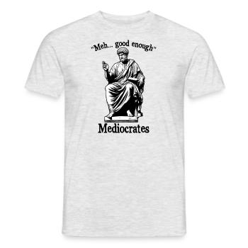 Funny meh good enough mediocrates old Greek - Men's T-Shirt - heather grey - Front - AI Model Male 178 dark (178cm)