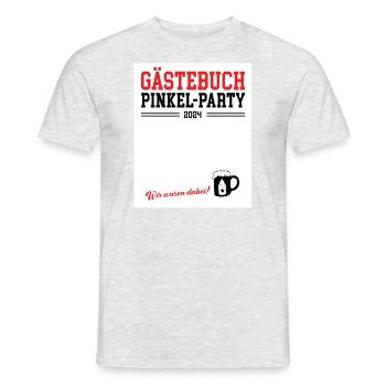 Pinkelparty 2024 Babyparty Gästebuch Babypinkeln - Männer T-Shirt - Grau meliert - Vorne - AI Model Male 178 dark (178cm)
