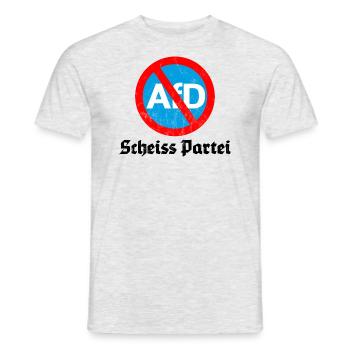 ANTI AFD SCHEISS PARTEI - Männer T-Shirt - Grau meliert - Vorne - AI Model Male 178 dark (178cm)