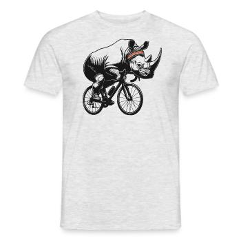 Radfahrendes Nashorn - Männer T-Shirt - Grau meliert - Vorne - AI Model Male 178 dark (178cm)