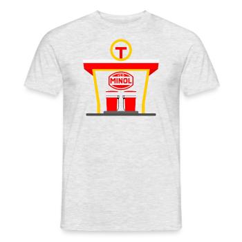 Minol Tankstelle - Männer T-Shirt - Grau meliert - Vorne - AI Model Male 178 dark (178cm)