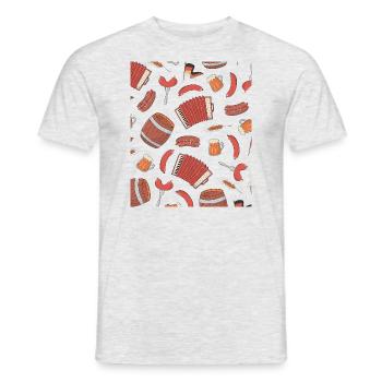 Wurst Bierzelt Outfit Kostüm Biergarten Würstchen - Männer T-Shirt - Grau meliert - Vorne - AI Model Male 178 dark (178cm)