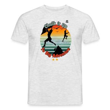 Kreide es bis zum großen Abenteuer - Männer T-Shirt - Grau meliert - Vorne - AI Model Male 178 dark (178cm)