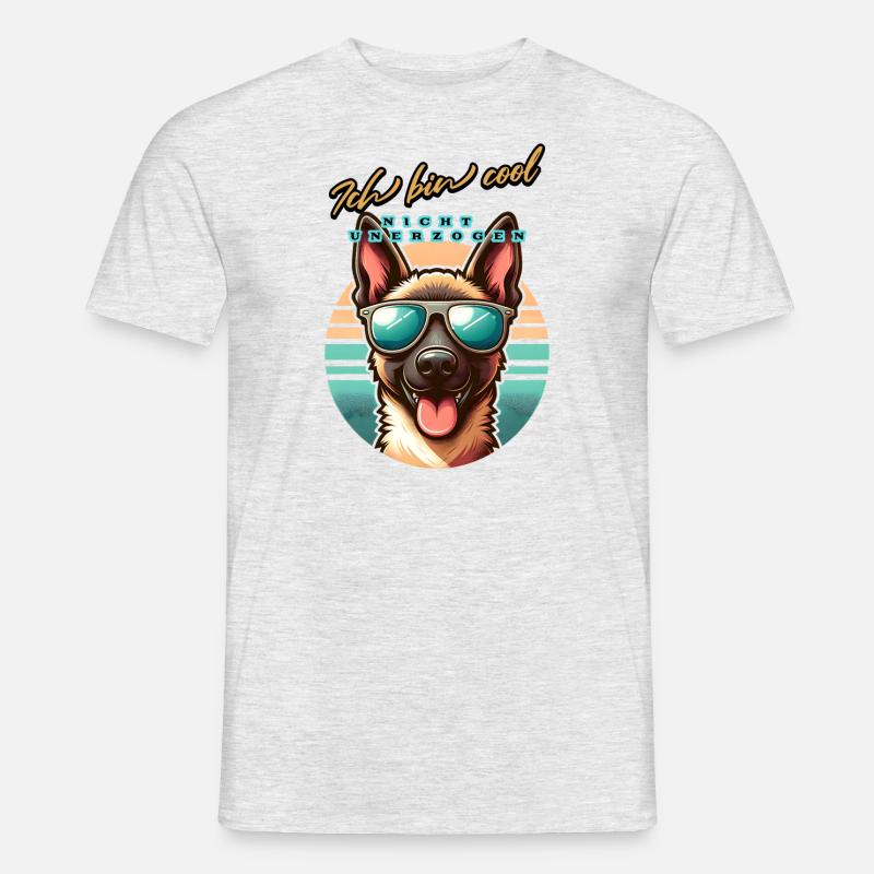 Il cane Malinois, sono figo - T-shirt uomo - grigio melange