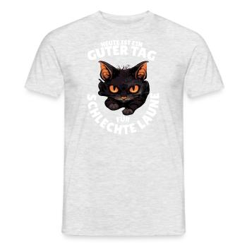 Schlechte Katzen Laune - Männer T-Shirt - Grau meliert - Vorne - AI Model Male 178 dark (178cm)