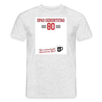 Opa 80 Jahre Geburtstag Opas 80. Geb Gästebuch Opi - Männer T-Shirt - Grau meliert - Vorne - AI Model Male 178 dark (178cm)
