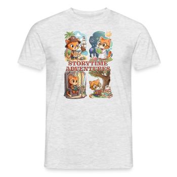Aventures à l’heure du conte – Un voyage à travers les livres - T-shirt homme - gris chiné - Devant - AI Model Male 178 dark (178cm)