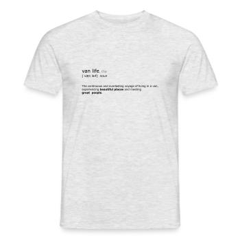Van Life Lautschrift - Männer T-Shirt - Grau meliert - Vorne - AI Model Male 178 dark (178cm)