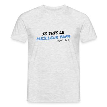 je suis le meilleur papa depuis 2020 - T-shirt homme - gris chiné - Devant - AI Model Male 178 dark (178cm)
