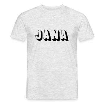 Name - Jana - Männer T-Shirt - Grau meliert - Vorne - AI Model Male 178 dark (178cm)