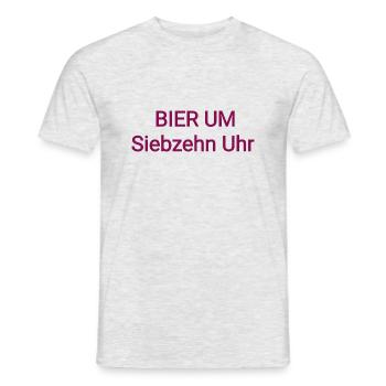Bier um Siebzehn Uhr - Männer T-Shirt - Grau meliert - Vorne - AI Model Male 178 dark (178cm)