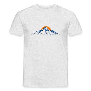 Majestätische Bergkette mit Blick auf den Sonnenuntergang - Männer T-Shirt - Grau meliert - Vorne - AI Model Male 178 dark (178cm)