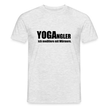 Yogangler - T-shirt homme - gris chiné - Devant - AI Model Male 178 dark (178cm)