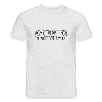 Schafe Schafherde - Männer T-Shirt - Grau meliert - Vorne - AI Model Male 178 dark (178cm)