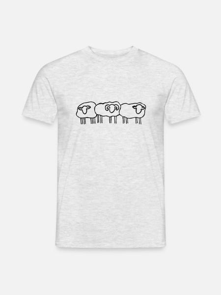 Schafe Schafherde - Männer T-Shirt - Grau meliert