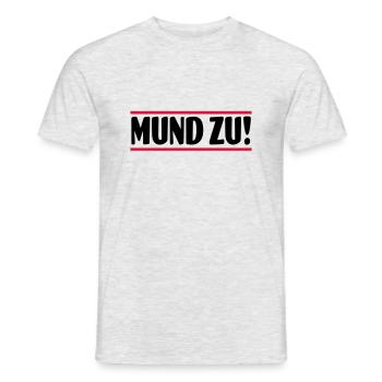 Mund zu - Männer T-Shirt - Grau meliert - Vorne - AI Model Male 178 dark (178cm)