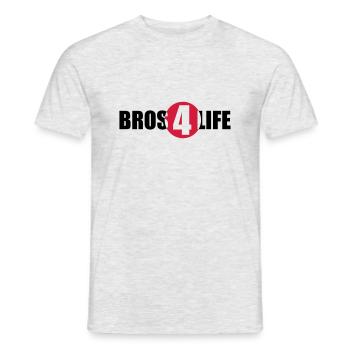 Bros 4 Life Logo Design - Männer T-Shirt - Grau meliert - Vorne - AI Model Male 178 dark (178cm)