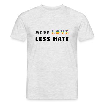Pride Month, LGBT, Liebe mehr, weniger Hass - Männer T-Shirt - Grau meliert - Vorne - AI Model Male 178 dark (178cm)