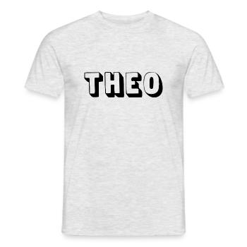 Name - Theo - Men's T-Shirt - heather grey - Front - AI Model Male 178 dark (178cm)