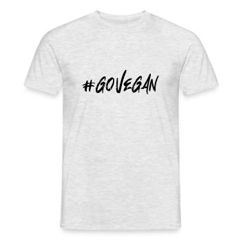 Go Vegan - Männer T-Shirt - Grau meliert - Vorne - AI Model Male 178 dark (178cm)