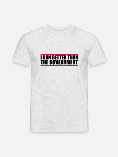 run better than government - Men's T-Shirt - heather grey