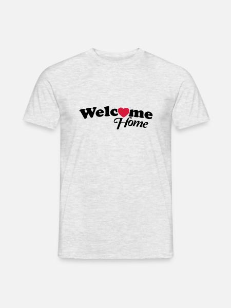 welcome_home_f2 - Männer T-Shirt - Grau meliert