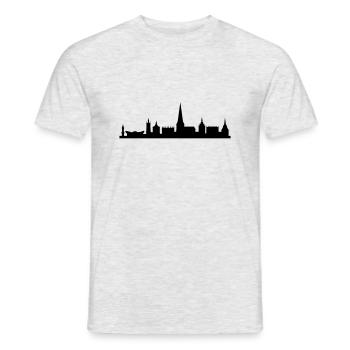 Skyline Rostock - Männer T-Shirt - Grau meliert - Vorne - AI Model Male 178 dark (178cm)