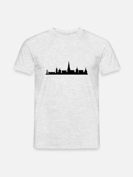 Skyline Rostock - Männer T-Shirt - Grau meliert