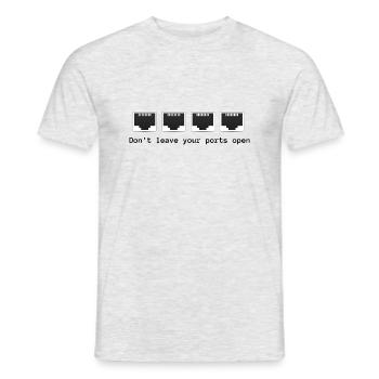 Don't leave your ports open 2.0 - Men's T-Shirt - heather grey - Front - AI Model Male 178 dark (178cm)