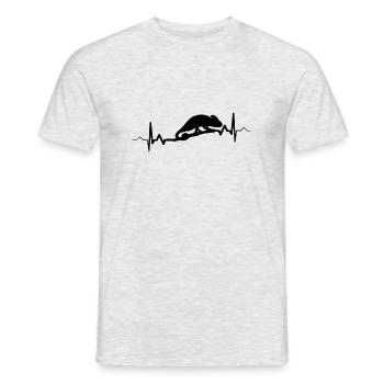 Chamäleon Herzschlag Eidechse Reptil - Männer T-Shirt - Grau meliert - Vorne - AI Model Male 178 dark (178cm)