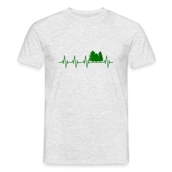 Wald Herzschlag Baum - Männer T-Shirt - Grau meliert - Vorne - AI Model Male 178 dark (178cm)